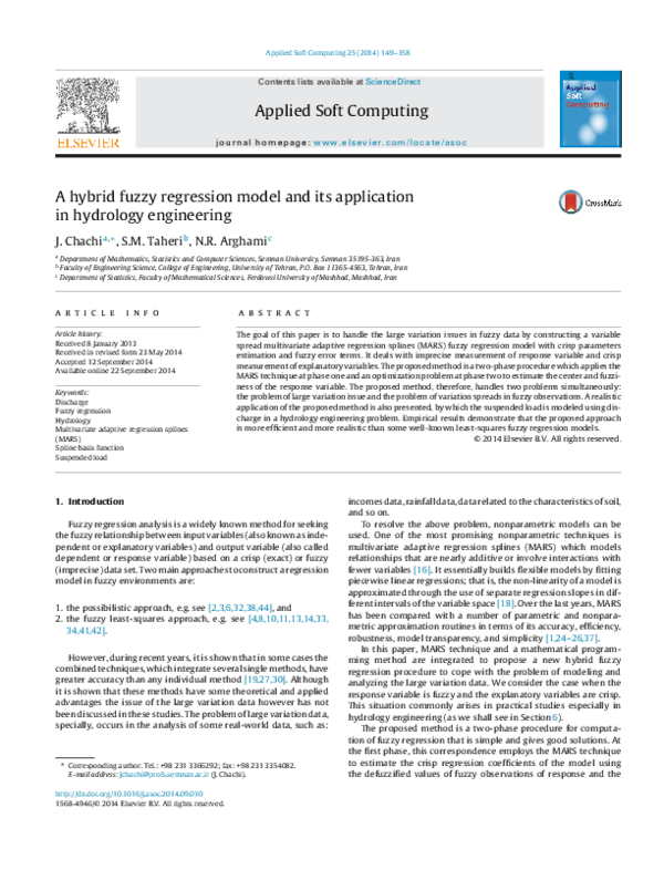 (PDF) A hybrid fuzzy regression model and its application in hydrology ...