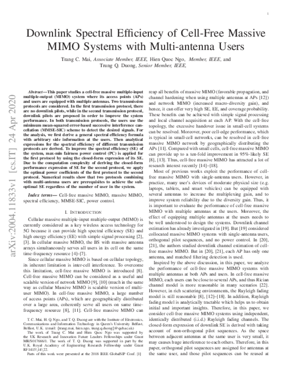 (PDF) Cell-Free Massive Mimo Systems with Multi-Antenna Users