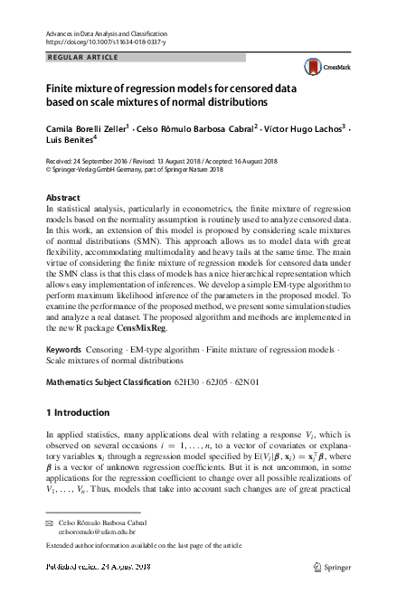 (PDF) Finite mixture of regression models for censored data based on ...