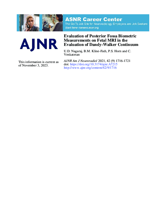 (PDF) Evaluation of Posterior Fossa Biometric Measurements on Fetal MRI ...