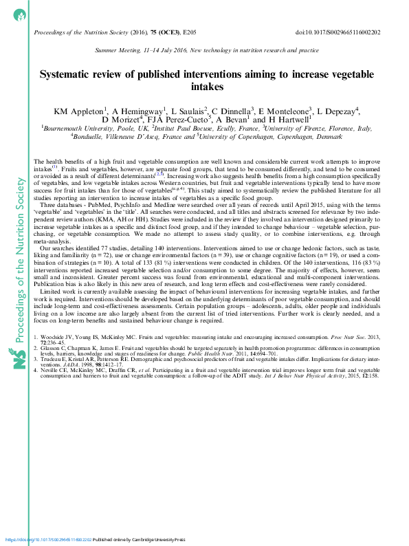 (PDF) Systematic review of published interventions aiming to increase ...