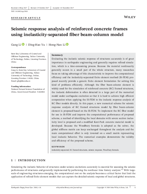 (PDF) Seismic Response Analysis of a Reinforced Concrete Block Shear ...
