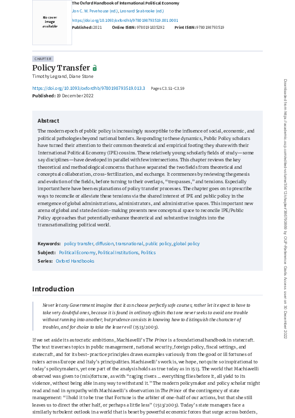 (PDF) The Oxford Handbook of International Political Economy
