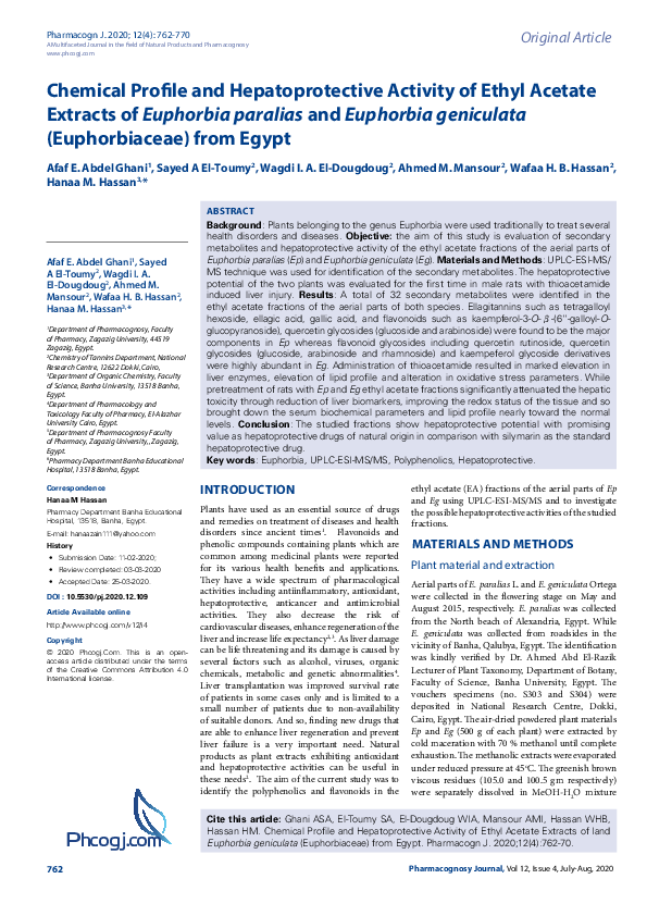 (PDF) Chemical Profile and Hepatoprotective Activity of Ethyl Acetate ...