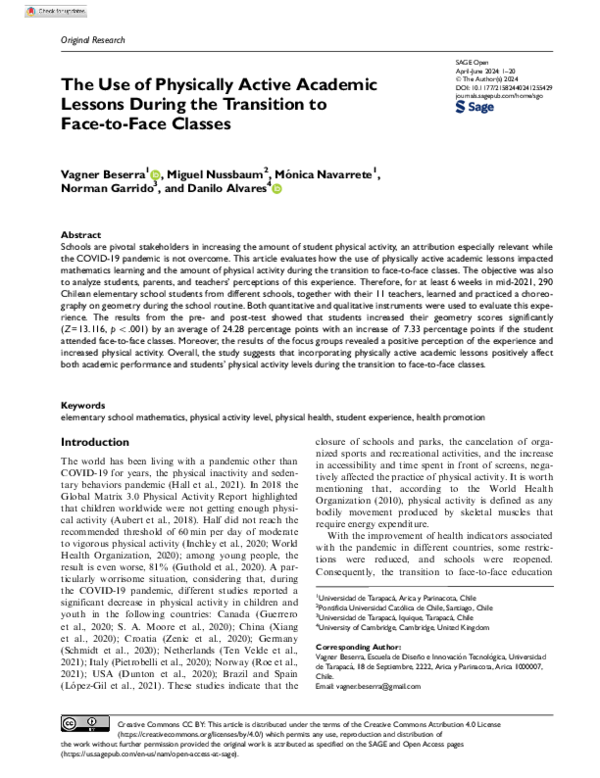 (PDF) The Use of Physically Active Academic Lessons During the ...