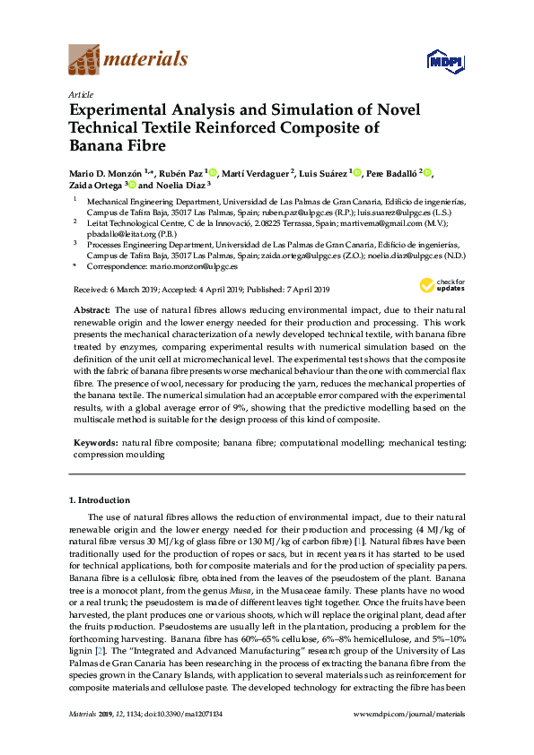 (PDF) Experimental Analysis and Simulation of Novel Technical Textile ...