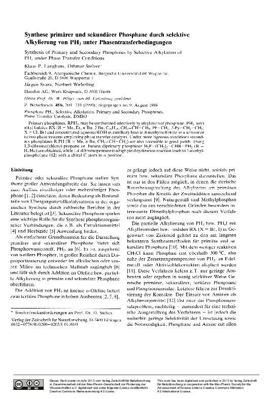 (PDF) ChemInform Abstract: Synthesis of Primary and Secondary ...