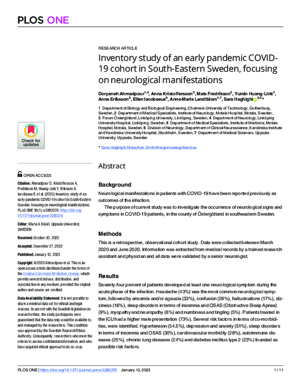 (PDF) Inventory study of an early pandemic COVID-19 cohort in South ...