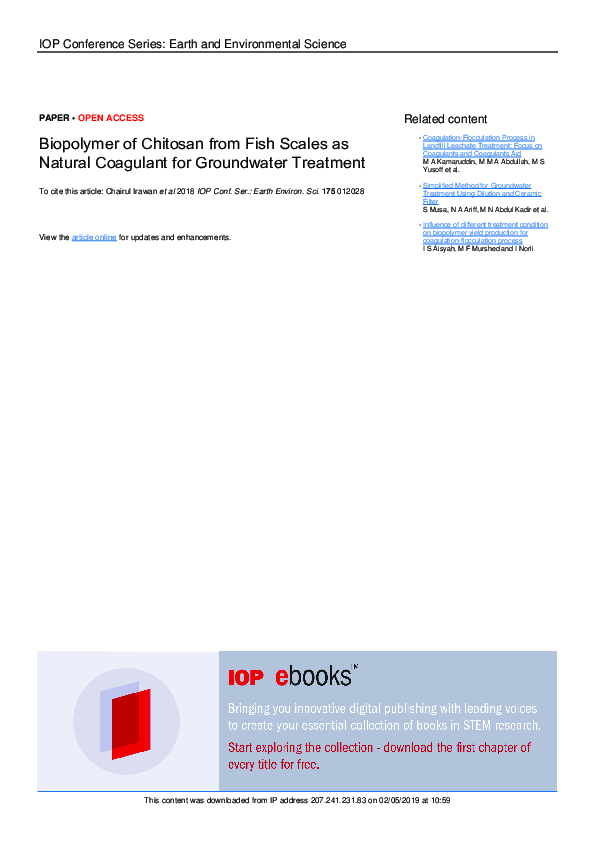 (PDF) Biopolymer of Chitosan from Fish Scales as Natural Coagulant for ...