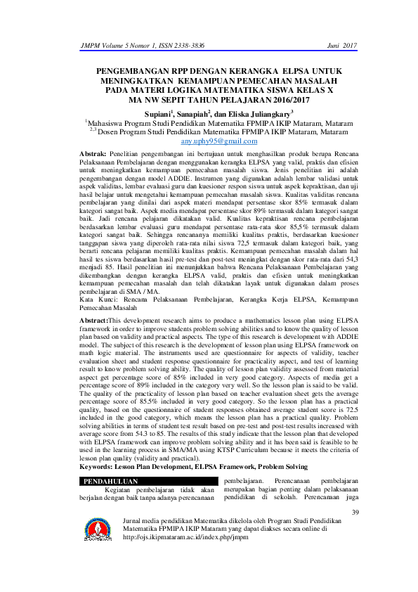 (PDF) Pengembangan RPP Dengan Kerangka Elpsa Untuk Meningkatkan ...