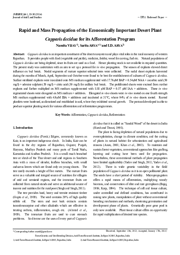 (PDF) Rapid and Mass Propagation of the Economically Important Desert ...