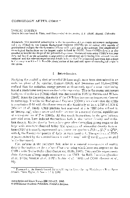 (PDF) Cosmology after COBE