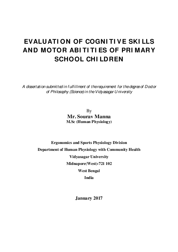 (PDF) Evaluation of cognitive skills and motor abitities of primary ...