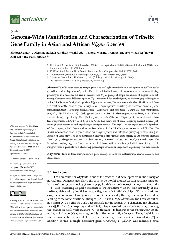 (PDF) Genome-Wide Identification and Characterization of Trihelix Gene ...