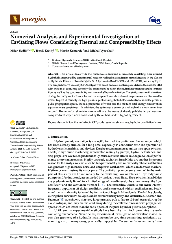 (PDF) Numerical Analysis and Experimental Investigation of Cavitating ...