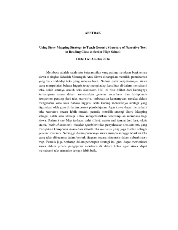 (PDF) Using Story Mapping Strategy to Teach Generic Structure of ...