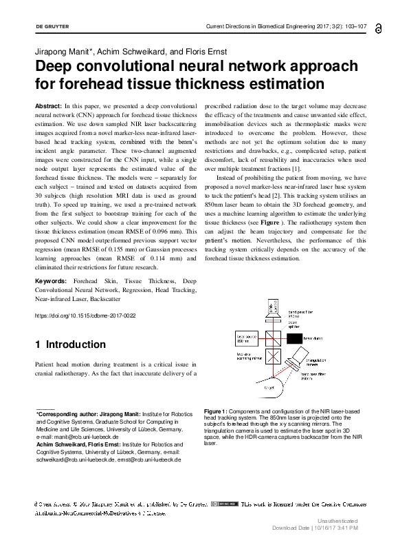 (PDF) Deep convolutional neural network approach for forehead tissue ...