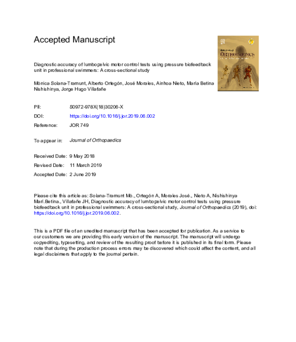 (PDF) Diagnostic accuracy of lumbopelvic motor control tests using ...