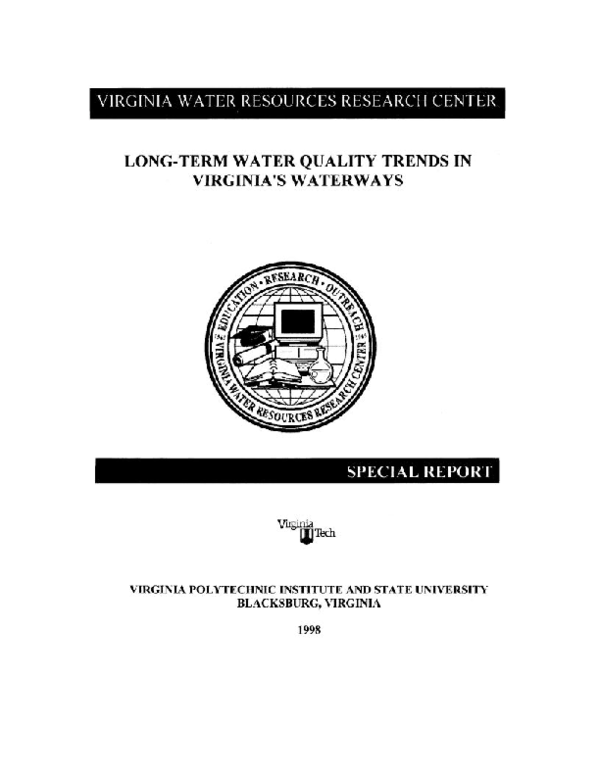 (PDF) Long-Term Water Quality Trends in Virginia's Waterways