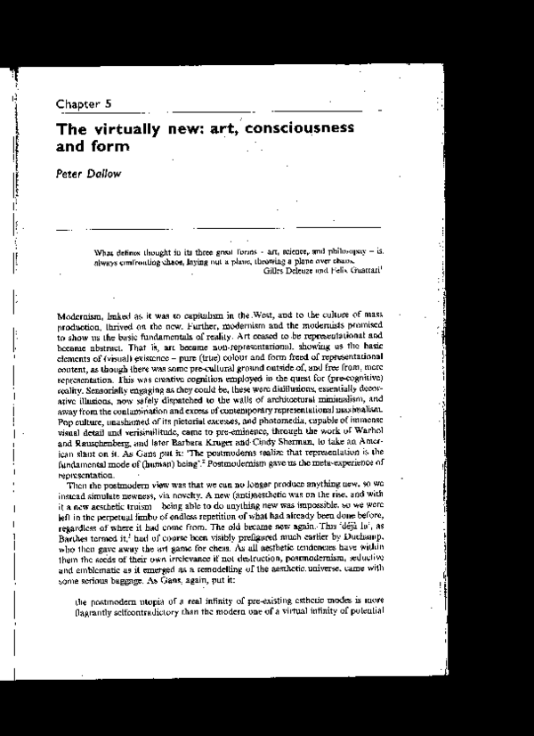 (PDF) The Virtually New: Art, Form And Consciousness