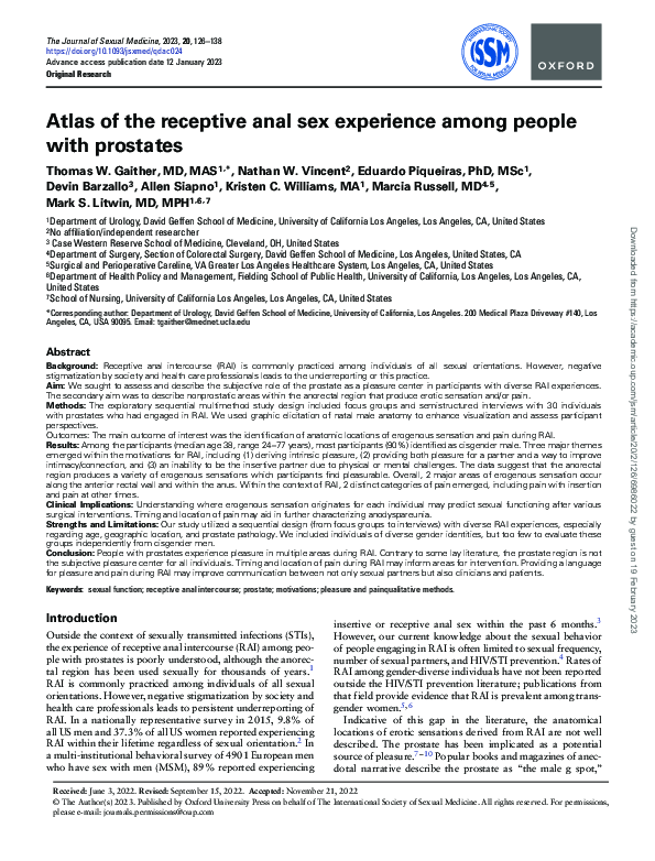 (PDF) Atlas of the receptive anal sex experience among people with ...