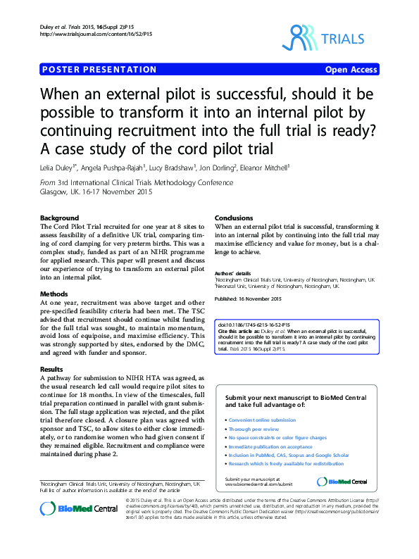 (PDF) When an external pilot is successful, should it be possible to ...