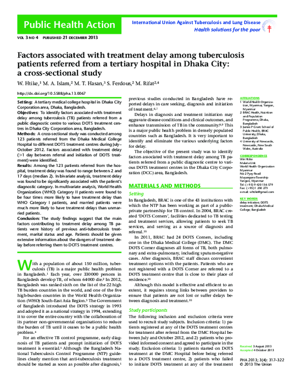 (PDF) Factors associated with treatment delay among tuberculosis ...