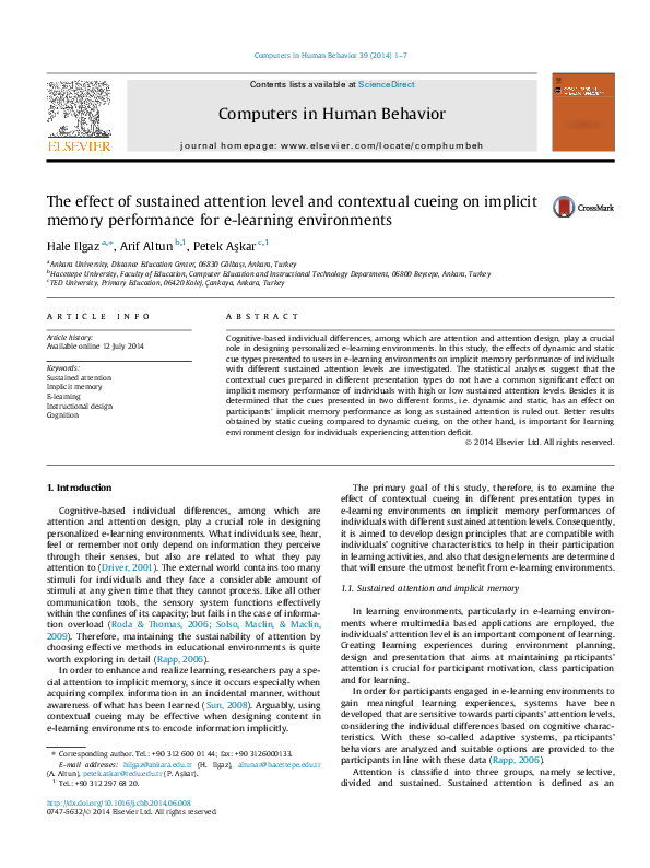 (PDF) The effect of sustained attention level and contextual cueing on ...