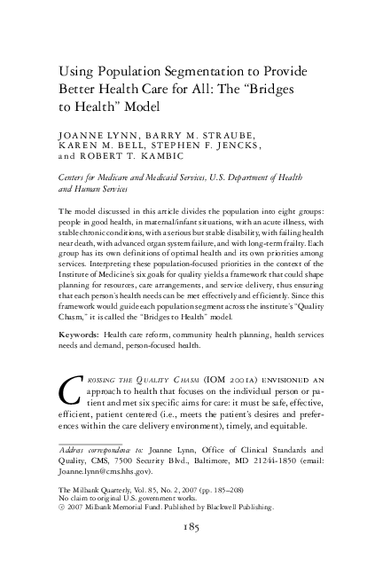 (PDF) Using Population Segmentation to Provide Better Health Care for ...