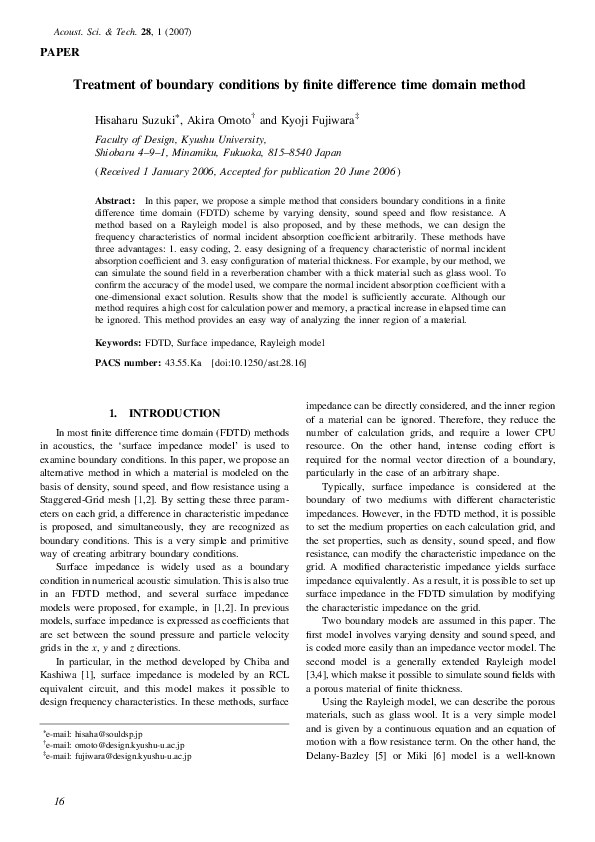 (PDF) Treatment of boundary conditions by finite difference time domain ...