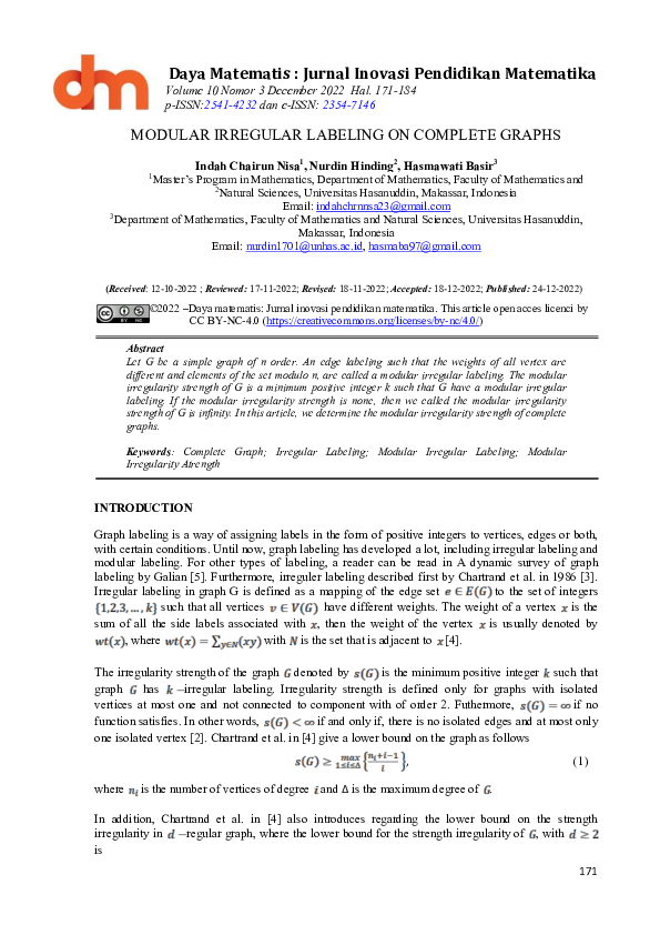 (PDF) Modular Irregular Labeling On Complete Graphs