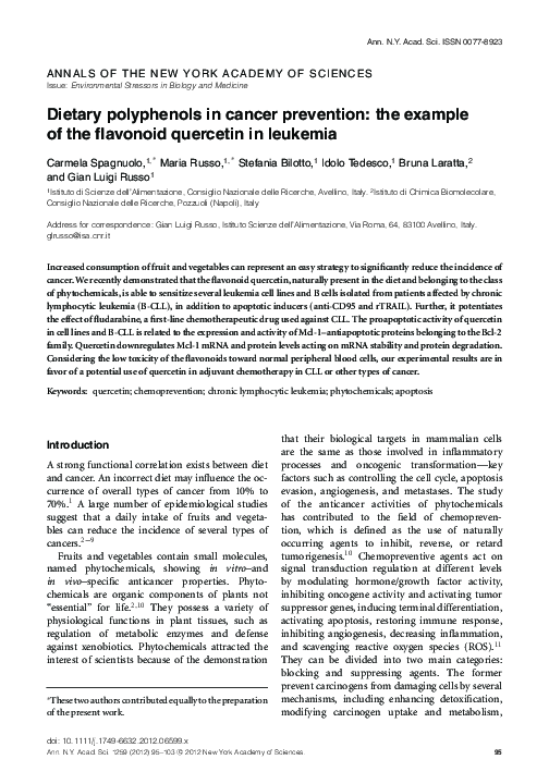 (PDF) Dietary polyphenols in cancer prevention: the example of the ...