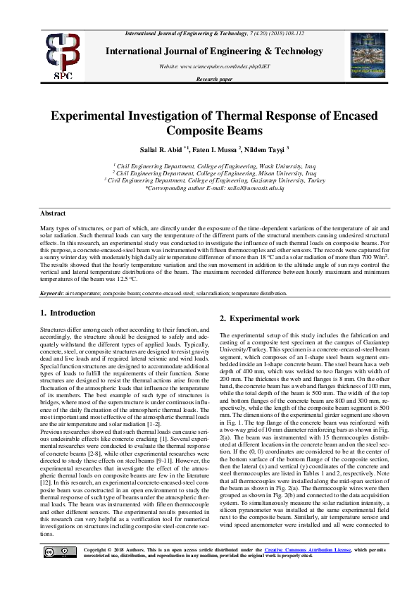 (PDF) Experimental investigation of the thermal response of a thermal ...