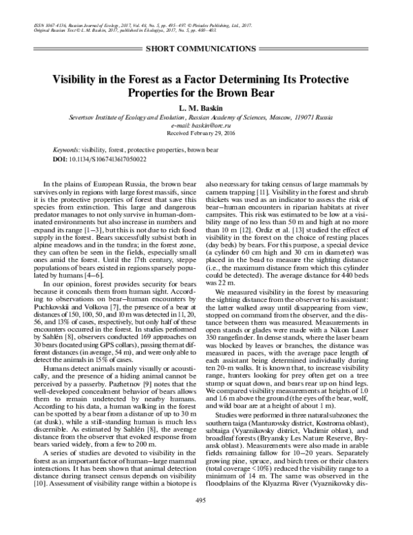 (PDF) Visibility in the forest as a factor determining its protective ...