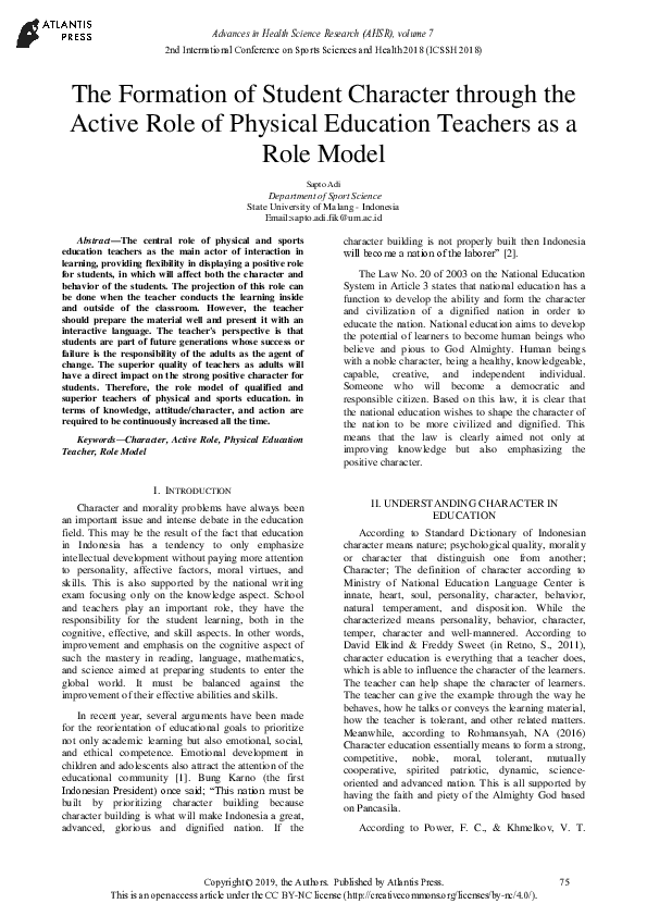 (PDF) The Formation of Student Character through the Active Role of ...