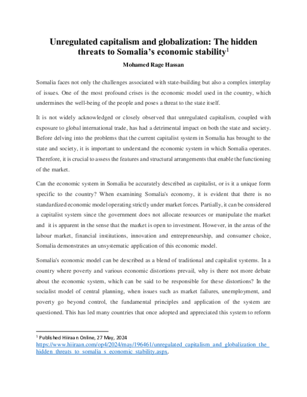 (PDF) Unregulated capitalism and globalization: The hidden threats to ...