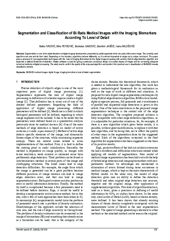(PDF) Segmentation and Classification of Bi-Rads Medical Images with ...