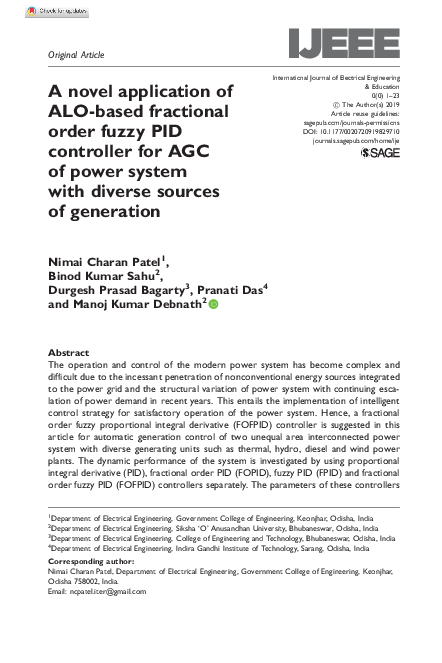 (PDF) A novel application of ALO-based fractional order fuzzy PID ...