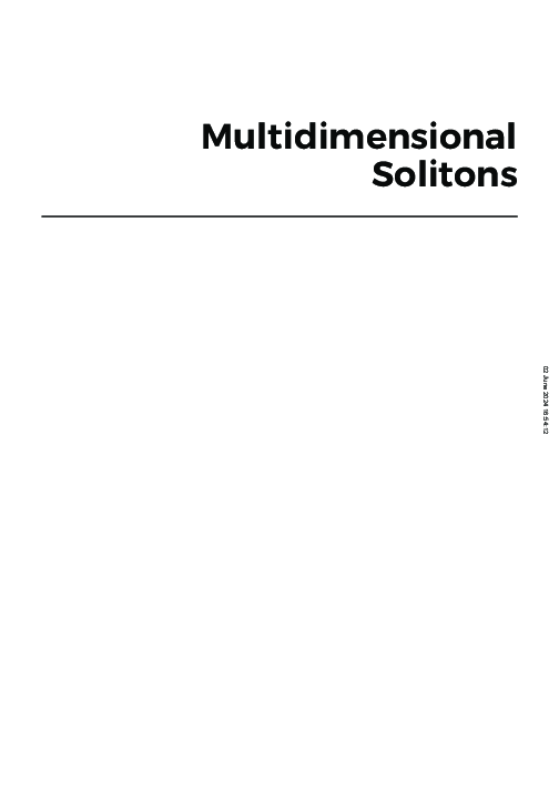 (PDF) Multidimensional Solitons