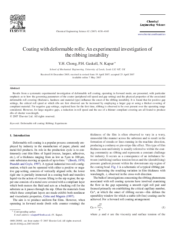 (PDF) Coating with deformable rolls: An experimental investigation of ...