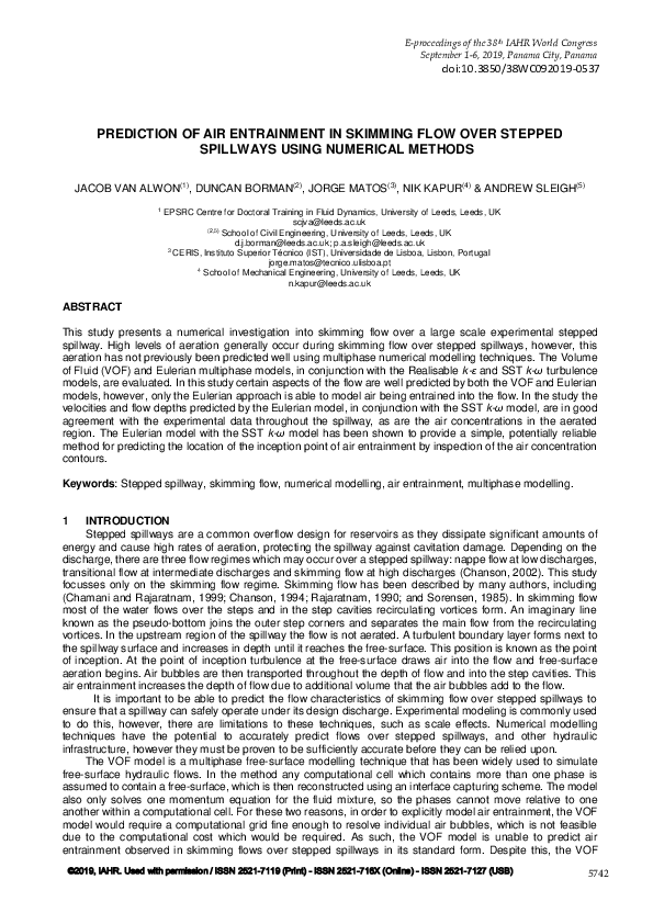 (PDF) Prediction of Air Entrainment in Skimming Flow over Stepped ...