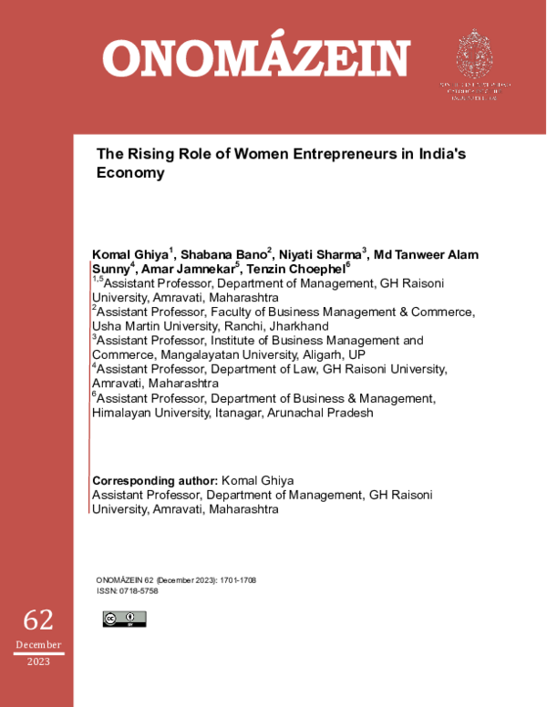(PDF) The Rising Role of Women Entrepreneurs in India's Economy