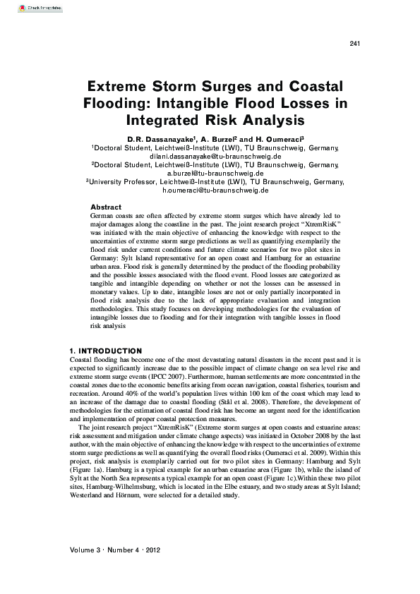 (PDF) Extreme Storm Surges and Coastal Flooding: Intangible Flood ...