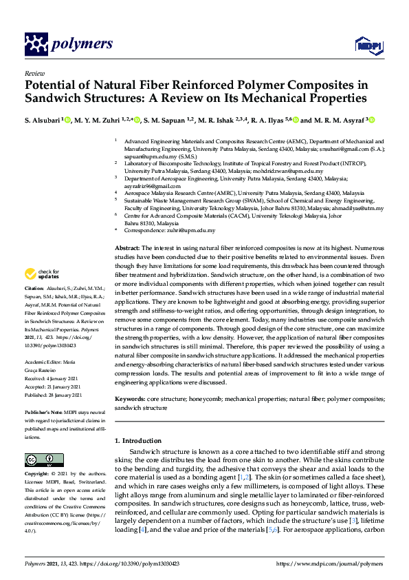 (PDF) Potential of Natural Fiber Reinforced Polymer Composites in ...