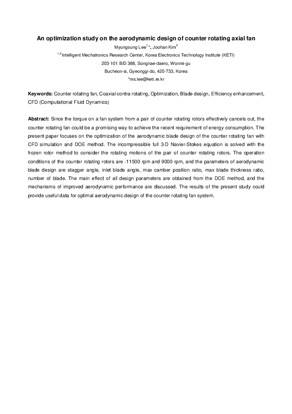 (PDF) An optimization study on the aerodynamic design of counter ...