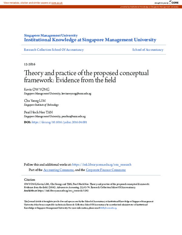 (PDF) Theory and practice of the proposed conceptual framework ...
