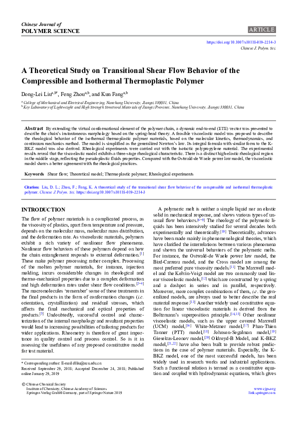 (PDF) A Theoretical Study on Transitional Shear Flow Behavior of the ...