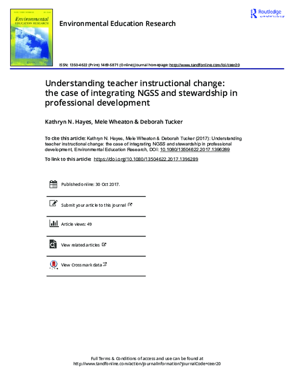(PDF) Understanding teacher instructional change: the case of ...