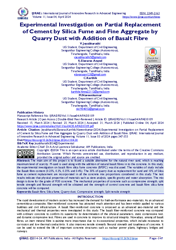 (PDF) Experimental Investigation on Partial Replacement of Cement by ...
