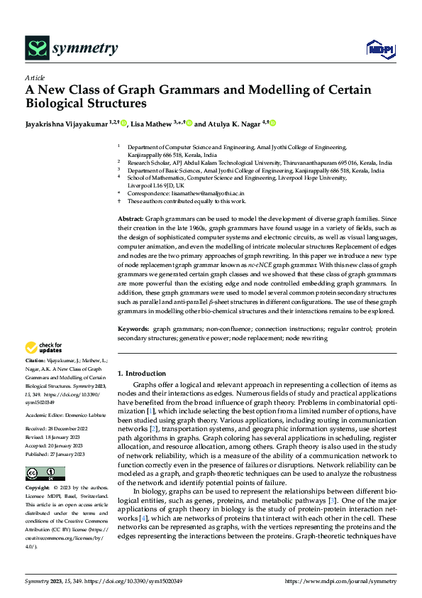 (PDF) A New Class of Graph Grammars and Modelling of Certain Biological ...